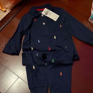 Ralph Lauren Navy Jumpsuit with Branded Embroidery